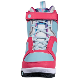Aries Boot features colorful accents in pink, blue, purple with rubber traction.