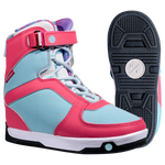 Aries Boot: Colorful high-top with pink, blue & purple details; rubber traction sole.