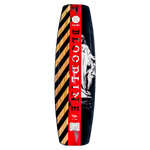 Wakeboard with Bloodline text, stripes, and statue image for cable board fans.