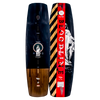 Top and base of wakeboard: one with a statue design, the other called Bloodline in red-black.