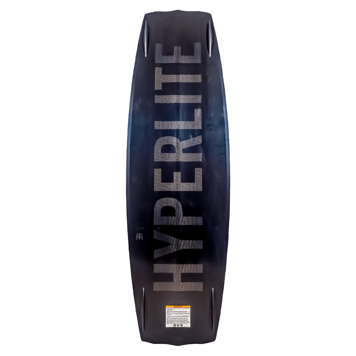 Black wakeboard with a Trever Blueprint design and HYPERLITE in bold silver.