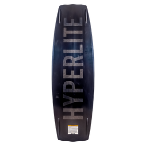 Black wakeboard with a Trever Blueprint design and HYPERLITE in bold silver.
