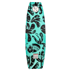 Teal Capitol Loaded wakeboard with black leaf patterns and an H/L logo.