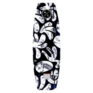 Capitol wakeboard with a black and white abstract leaf pattern.