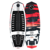 Top and base of handmade Darkstar wakeboard with red, black, and white abstract designs.