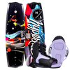 Eden 2.0 w/Jinx Bindings set features abstract, asymmetrical design in black and purple.
