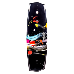 Eden Jr. 125cm wakeboard: black with an asymmetrical, colorful design.