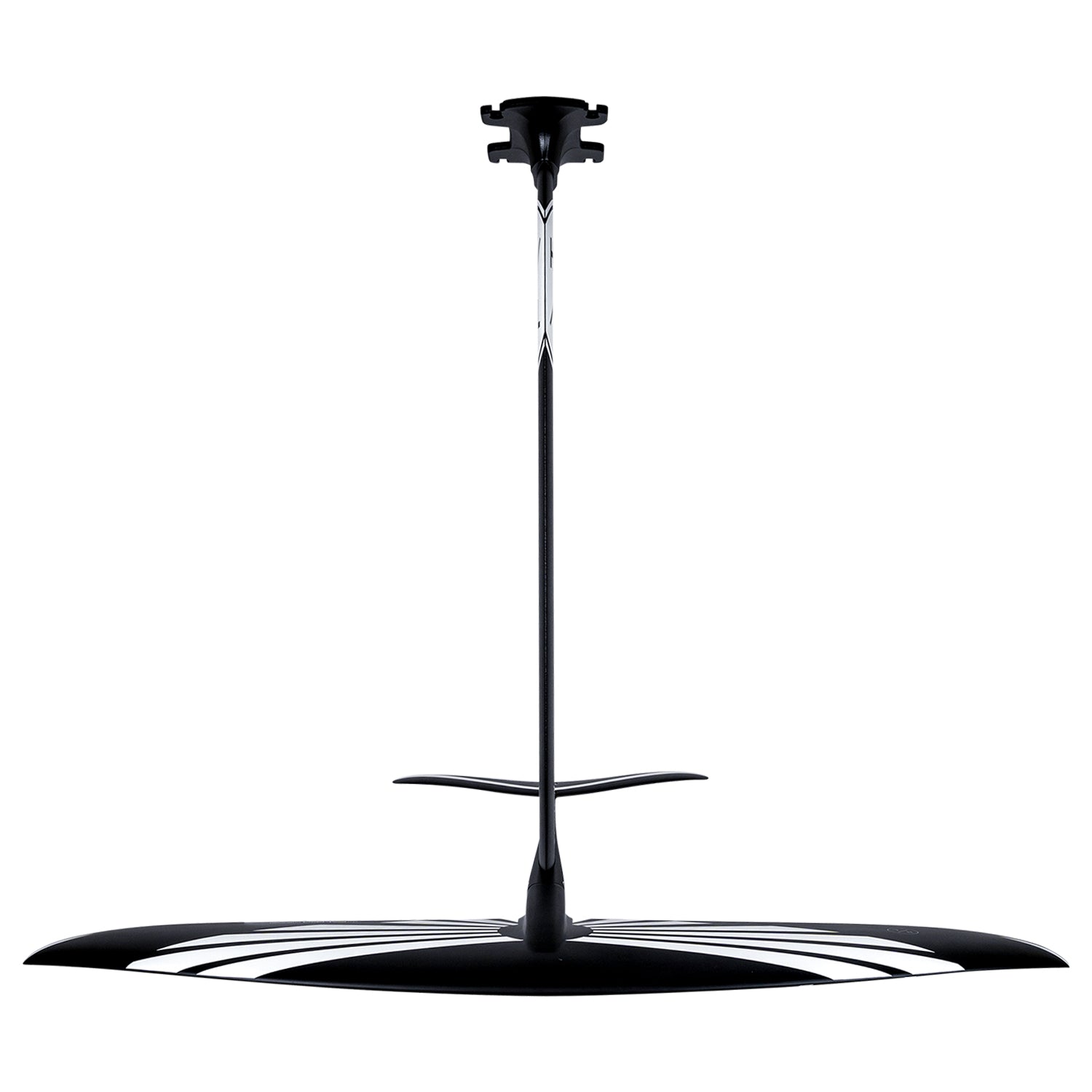 Front view of the Falcon Foil Kit, sleek and black with curved fiberglass wings.