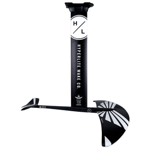 Hyperlite Wake Co. Falcon Foil Kit with black & white fiberglass wing construction.
