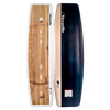 Freepress twin-tip wakeboard with a black and white logo and Blended 3-Stage Rocker.