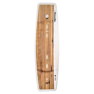 Freepress wakeboard with logos and a Blended 3-Stage Rocker.