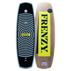 Top and base of Frenzy wakeboard, yellow/black, circular design, Woodlite Core.