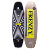 Top and base of Frenzy wakeboard, yellow/black, circular design, Woodlite Core.