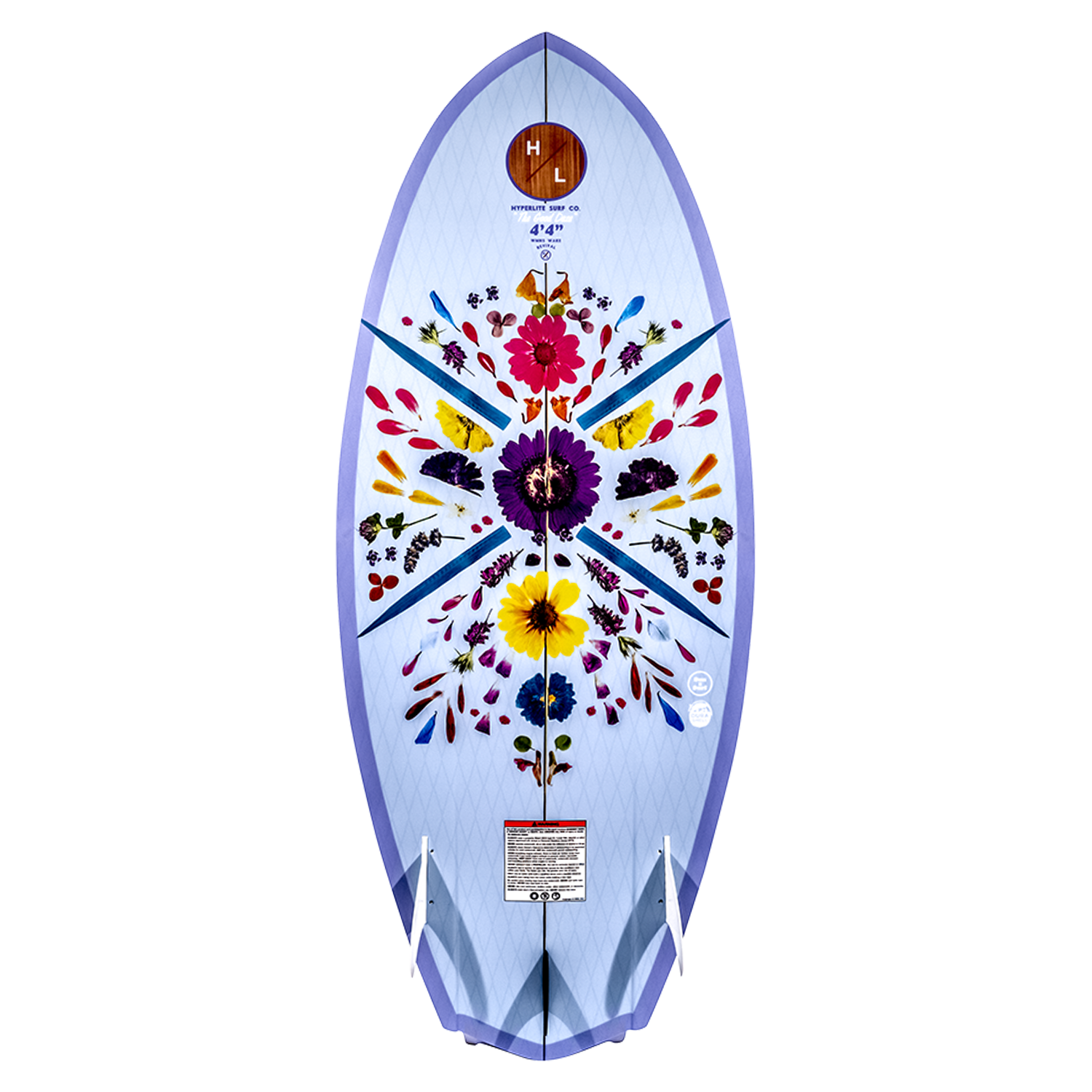 Good Daze: A colorful floral pattern wakeboard with DuraShell for wakesurf enthusiasts.