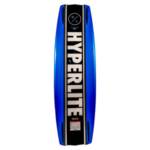 The Kruzr wakeboard: blue with HYPERLITE logo, black accents, and Boneline Grab Rail.