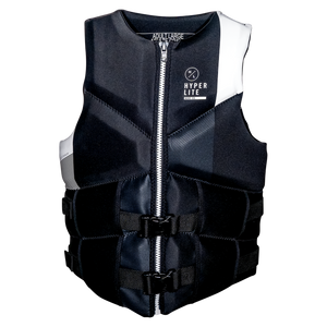 Front view of Men's Logic CGA life vest in black with white accents.