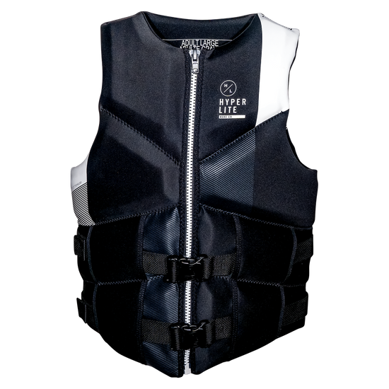 Front view of Men's Logic CGA life vest in black with white accents.