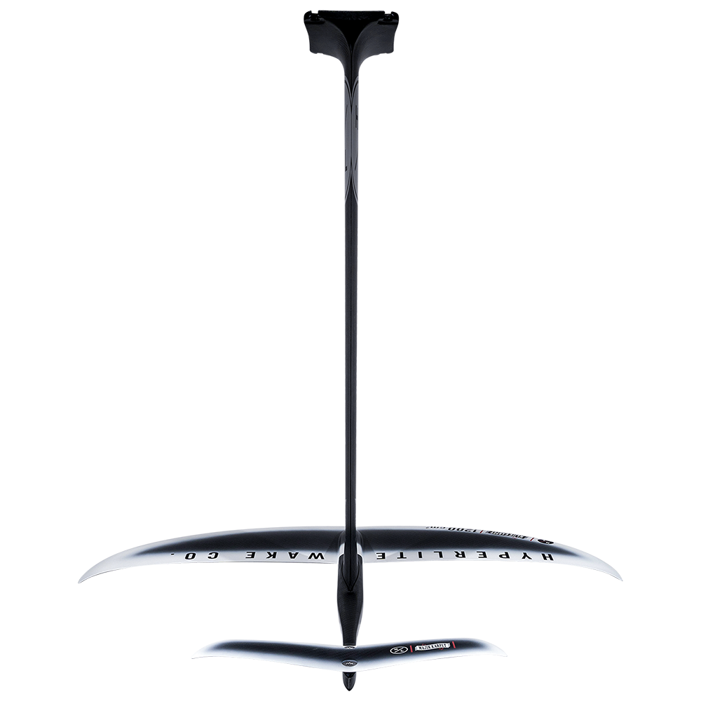 MK Foil Kit: sleek black hydrofoil with aluminum mast and curved wings.