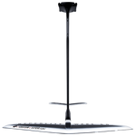 The MK Foil Kit is a glossy black aluminum paddleboard stand.