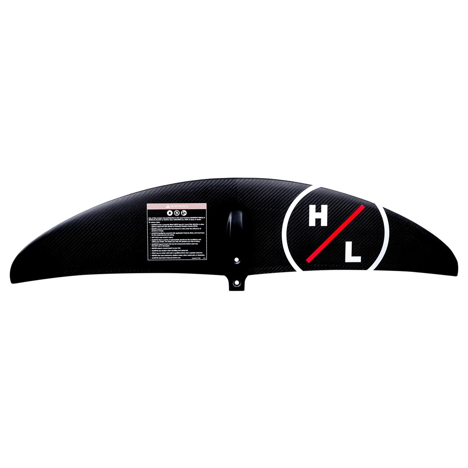 Sleek carbon MK 1500 Front Wing with H/L logo and label on the left.