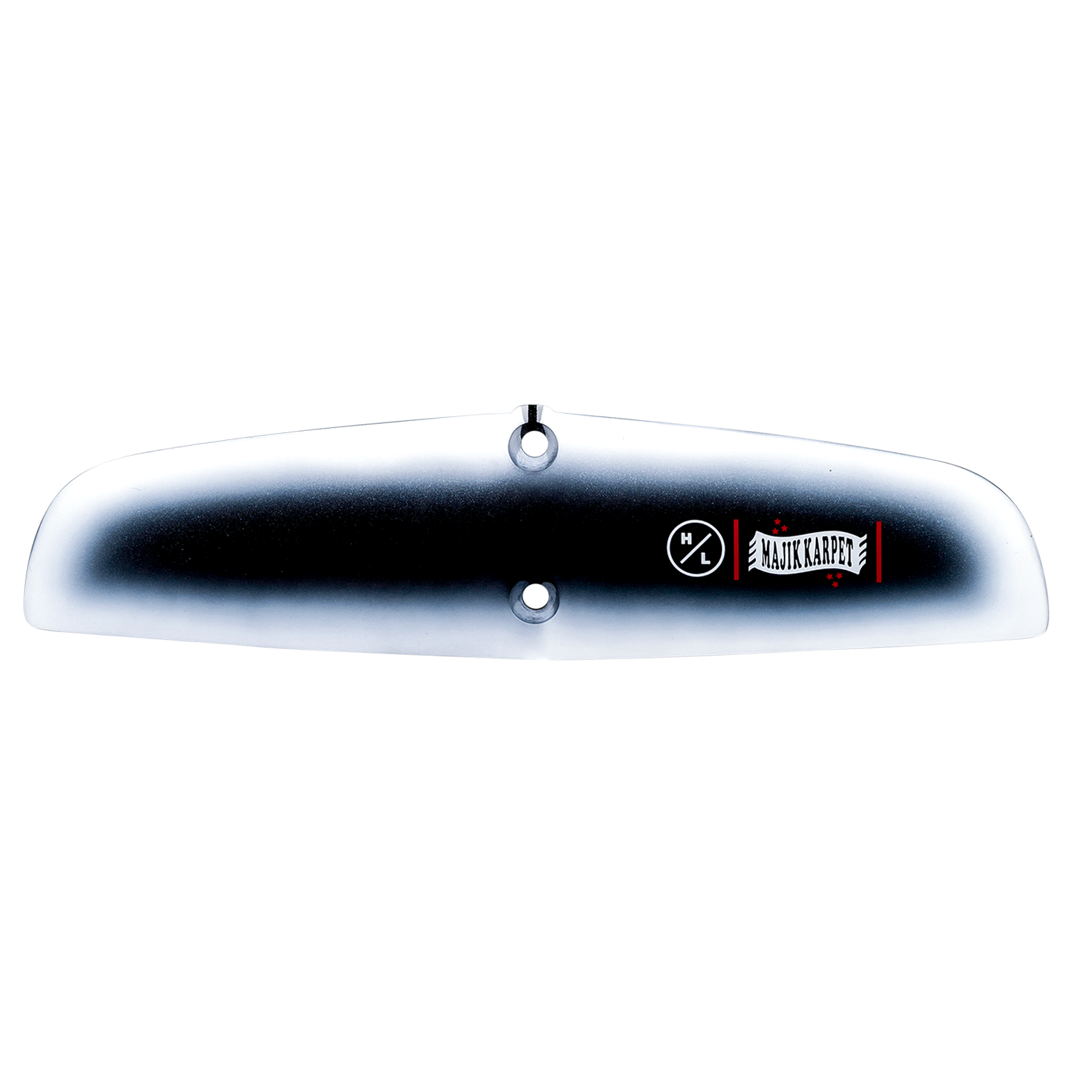 MK 210 Rear Wing with logo and two mounting holes.