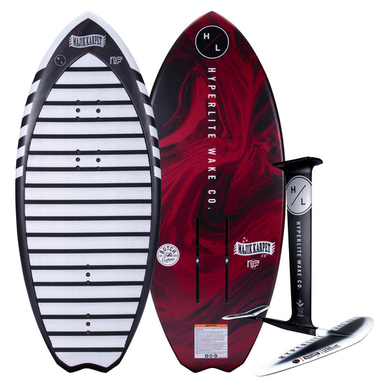 Majik Karpet w/MK Carbon Foil Kit features Woven Carbon Durashell with red marbled stripes.
