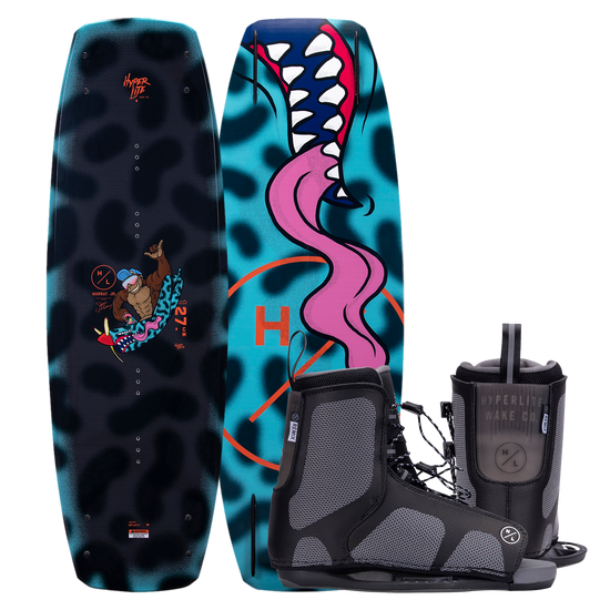 Murray Jr. w/Kids Remix Binding features a colorful wakeboard design.