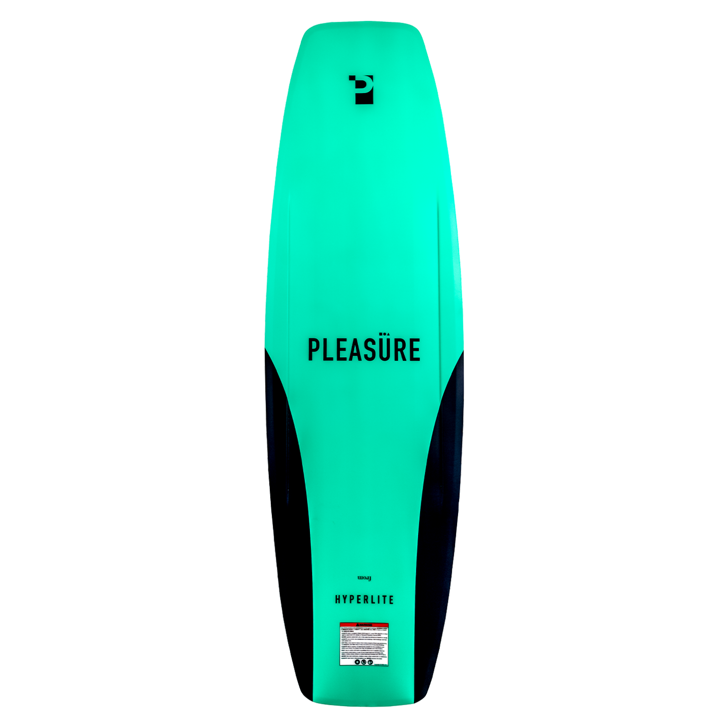Turquoise/black Pleasure wakeboard with Abrupt Continuous Rocker.