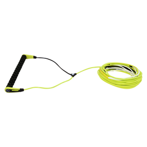 Coiled yellow and black Plus Rope Package with a handle.