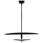 The Raptor 1100 Foil Kit has a sleek carbon fiber design with curved wings and a vertical mast.