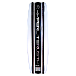 Sleek Rusty Pro wakeboard with a vertical black & white Biolite 3 Core design.