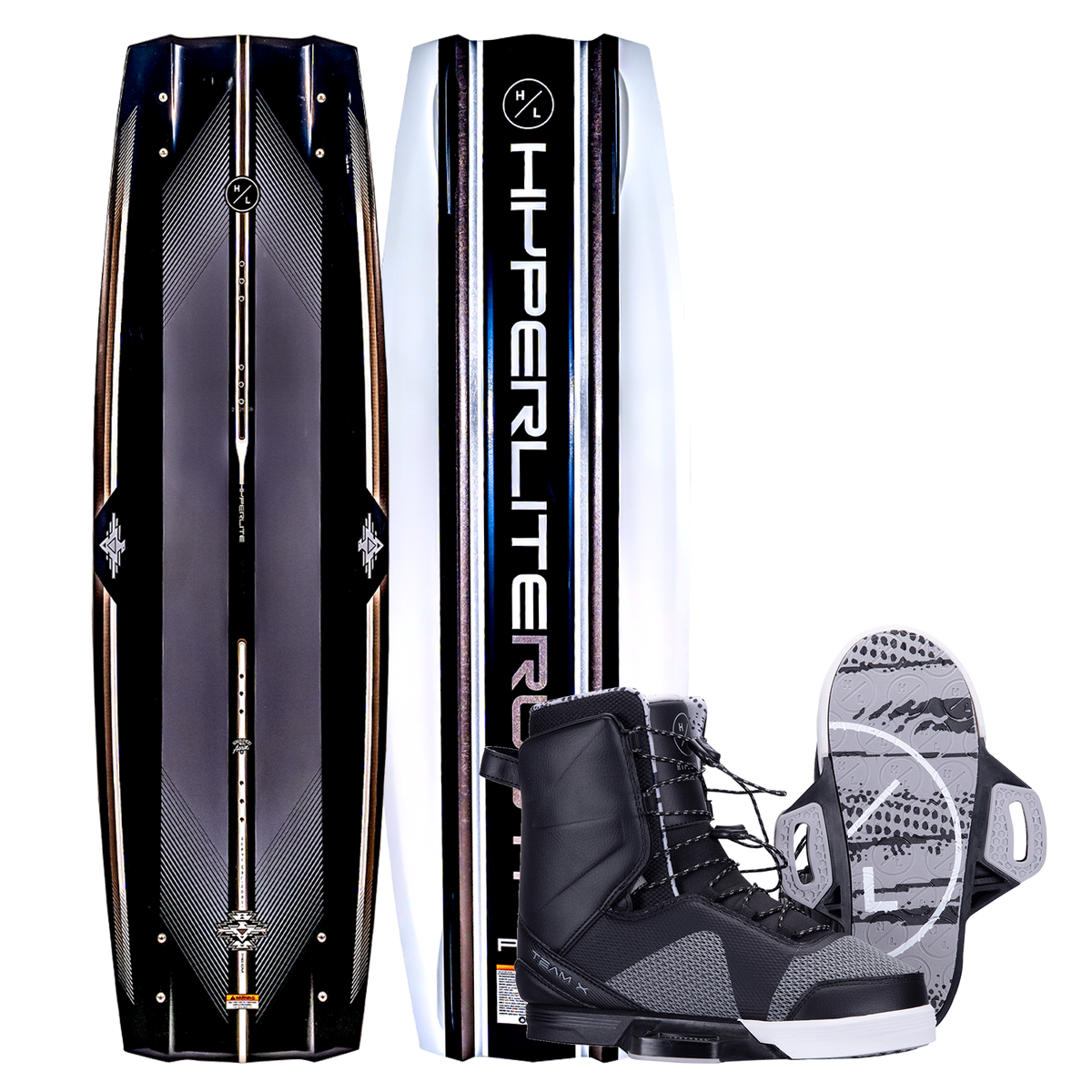 Rusty Pro w/Team X Binding featuring HYPERLITE and geometric patterns.