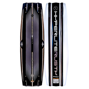 Views of a Rusty Pro wakeboard with Biolite 3 Core branding.