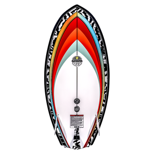 Shim Jr. wakeboard with tribal design, EPS Core, and brand logo on top.
