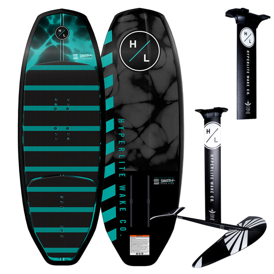 Black and teal Shuttle with Falcon Foil Kit & Trainer Mast displayed.