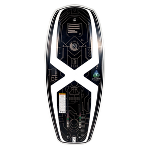 Starship 3.4 hoverboard with white stripes and a futuristic design on top.