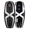 Top and base of black & white Starship 3.4 wakeboard with futuristic front & back designs displayed.