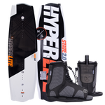 Hyperlites State Jr. wakeboard set with Kids Remix Binding in black, white, and orange.