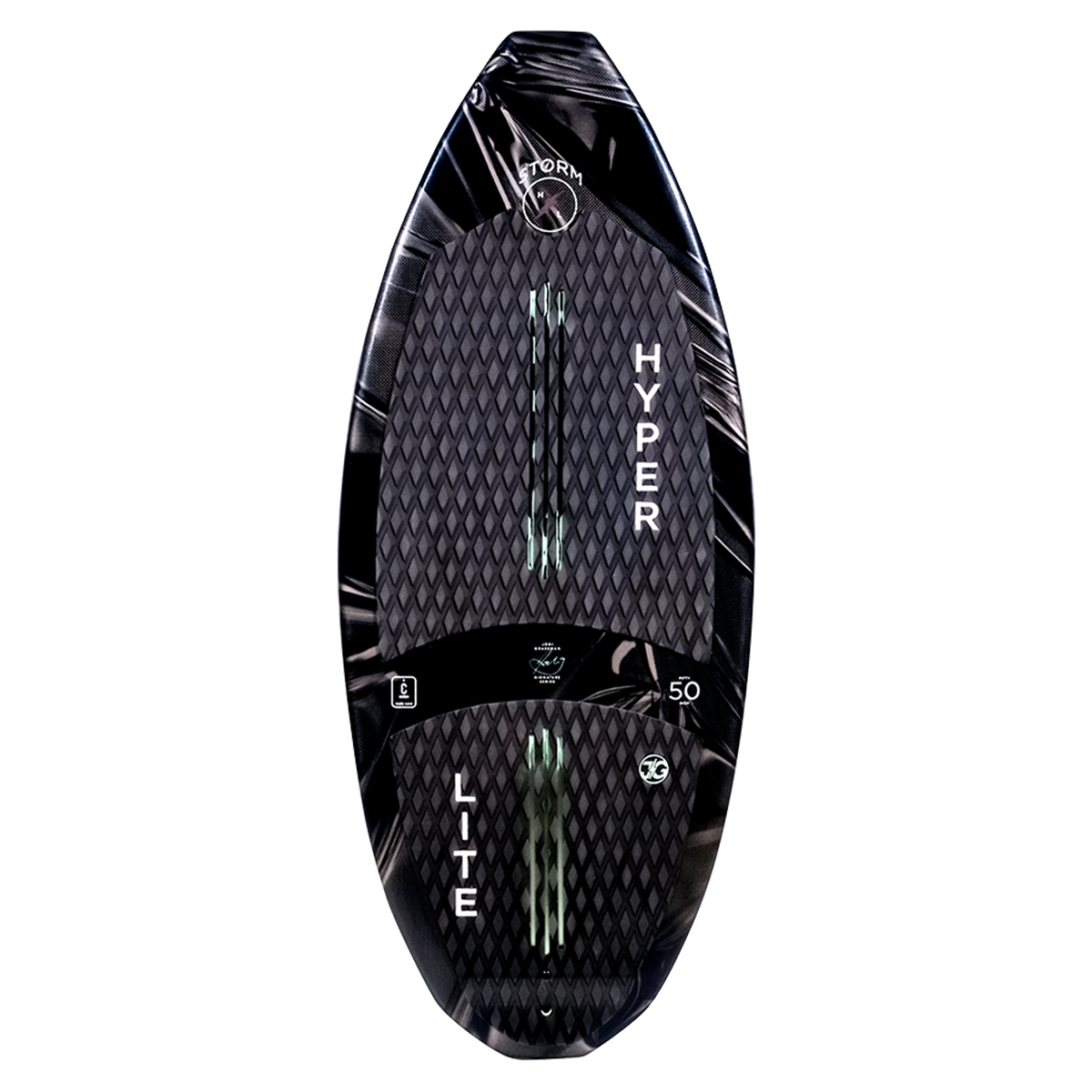 Storm Wakesurf Board with HYPER LITE and textured diamond pattern.