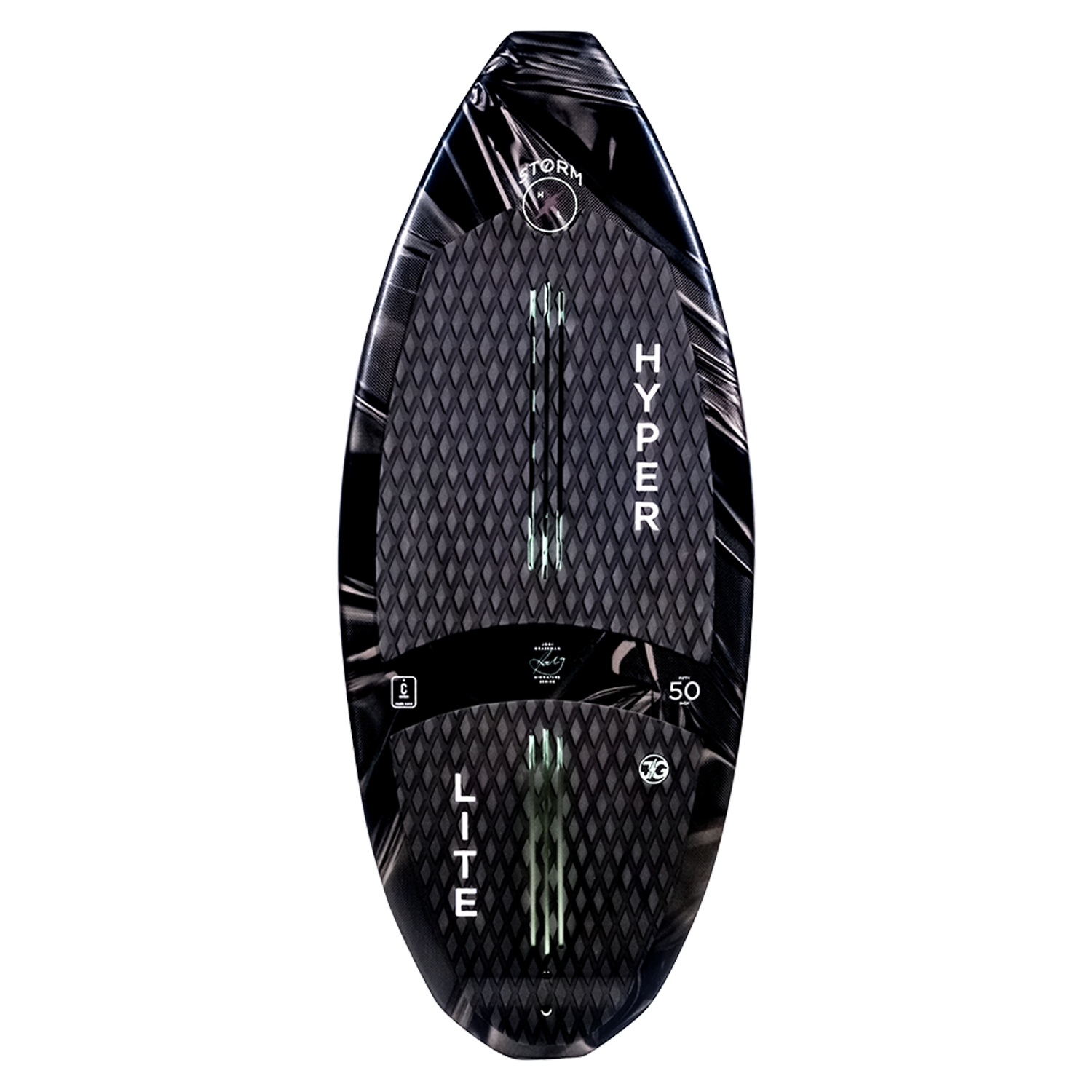 Storm Wakesurf Board with HYPER LITE and textured diamond pattern.