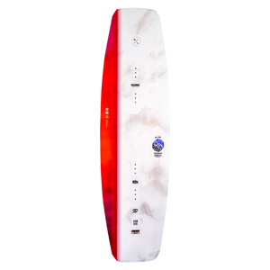 TNT wakeboard: Red & white with logos, featuring E-Core Construction graphics.