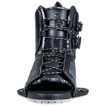Team OT Binding in black and gray with textured details and adjustable open toe design.
