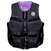 Ambition life vest: black with purple lining, buckle straps, and True Flex Technology.