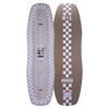 Top and base of Wizardstick wakeboard in brown with checkered patterns and intricate designs.