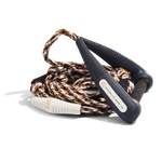 Angled view of 25' Storm Rope w/ Handle featuring black grip and braided cord.