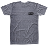 Front view of gray t-shirt with black logo saying ESTD. 1991 and a small circle H/L Logo on the left chest.
