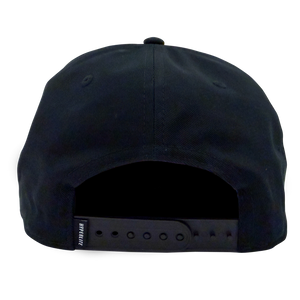 Back view of the Lo-Rise Hat with black snapback closure and small woven tag.