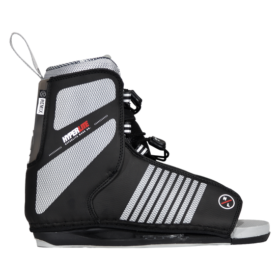 Side view of black and gray Remix Binding with Hyperlite logo.