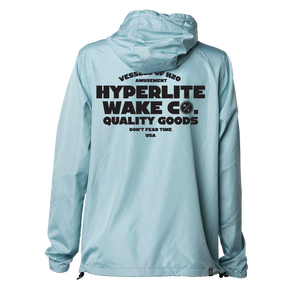 Back view of Skywalker Windbreaker showing large black graphic text design.