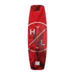 Base view of Bloodline wakeboard with bold red HL logo and black smoke artwork.